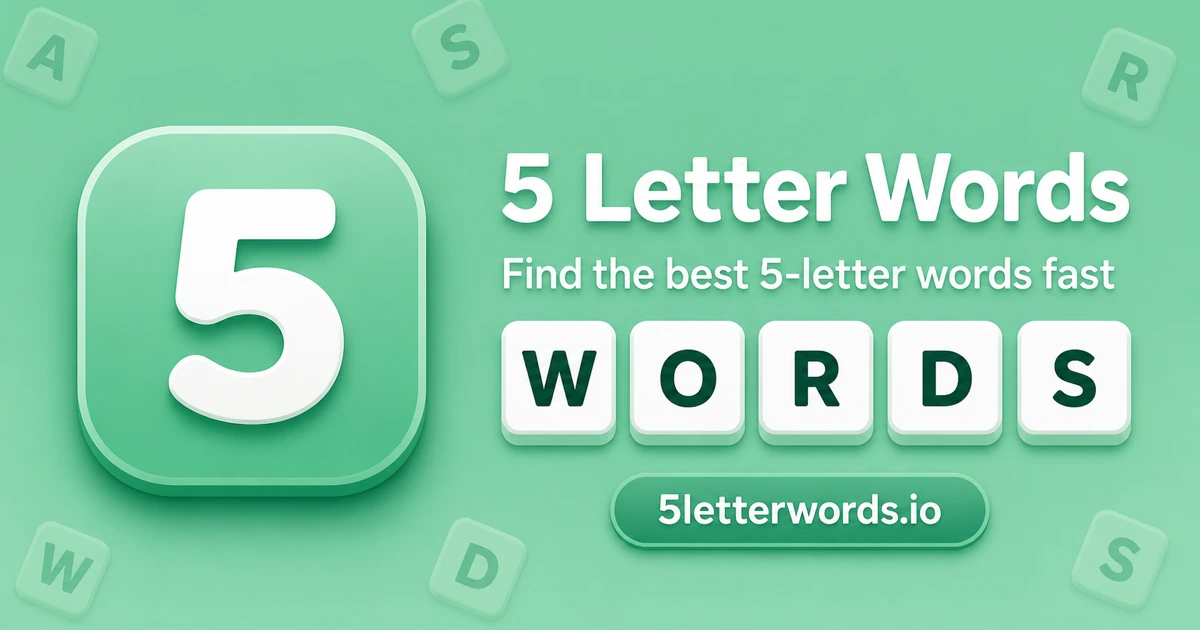 5LetterWords.io official preview for its word finder and Wordle solver