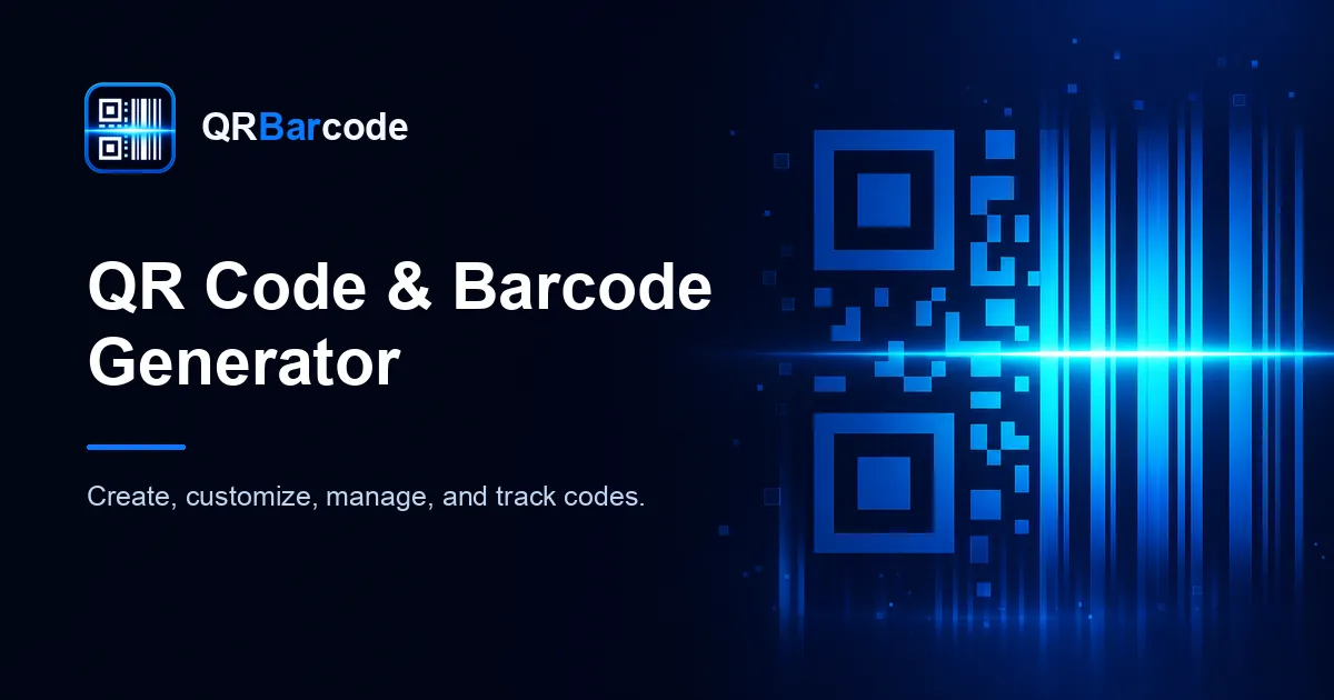 QRBarcode official preview showing a QR code beside barcode tools